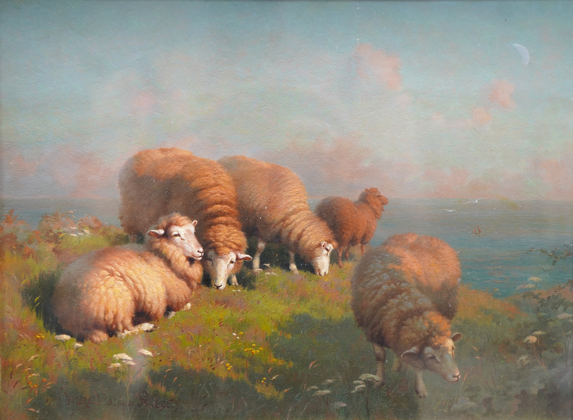 William R.C. Watson, (1873-1928), 'Up on the Cornish Cliffs'